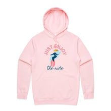 Load image into Gallery viewer, Stay stylish and comfortable with our 'Just Enjoy the Ride' women's hoodie. This relaxed-fit, fashionable, oversized hoodie is perfect for casual streetwear. Ideal for anyone who loves hoodies that combine comfort, style, and an empowering message to enjoy life’s journey.
