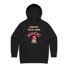 Load image into Gallery viewer, Embrace your magic with our 'Create Your Own Magic' Women's Hoodie. This premium, regular-fit hoodie blends casual street style with everyday comfort. Crafted from high-quality materials, it offers warmth, style, and empowerment, perfect for expressing your unique style and spreading positivity.
