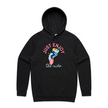 Load image into Gallery viewer, Stay stylish and comfortable with our 'Just Enjoy the Ride' women's hoodie. This relaxed-fit, fashionable, oversized hoodie is perfect for casual streetwear. Ideal for anyone who loves hoodies that combine comfort, style, and an empowering message to enjoy life’s journey.