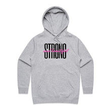 Load image into Gallery viewer, Step into casual street style with our 'Strong and Beautiful' women's regular fit hoodie. Chic and fashion-forward, this high-quality hoodie combines comfort with a powerful message. Explore the latest women's hoodie styles in our exclusive, premium collection—perfect for elevating your wardrobe.