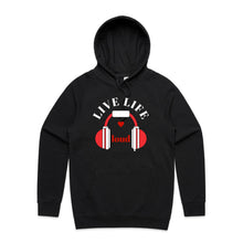 Load image into Gallery viewer, Embrace bold style with our 'Live Life Loud' women's relaxed fit hoodie. This modern, fashionable oversized hoodie offers ultimate comfort and a trendy, laid-back look. Perfect for casual wear, it's the ideal piece for those who love chic, oversize women's hoodies with a statement.