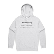 Load image into Gallery viewer, Explore our women's relaxed fit hoodie with the witty message 'Multitasking - Screwing Up Several Things at Once.' This modern, fashionable oversized hoodie offers the perfect blend of comfort and style. Ideal for those who love relaxed fit and chic, contemporary fashion.
