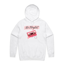 Load image into Gallery viewer, Discover our retro '80s Playlist' Hoodie, perfect for adding nostalgic vibes to your wardrobe! This trendy, oversized hoodie offers a comfortable, relaxed fit, bringing back the fun of recording your favourite tunes on cassette tapes. Elevate your style and relive the '80s era today!