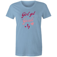 Load image into Gallery viewer, Wear your ambitions proudly with our 'Girl Got Goals' affirmation t-shirt. This motivational tee combines style with purpose, featuring an inspirational message to keep you focused. Shop now for empowering, positive quote t-shirts that inspire confidence and action every day!