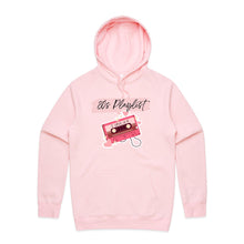 Load image into Gallery viewer, Discover our retro '80s Playlist' Hoodie, perfect for adding nostalgic vibes to your wardrobe! This trendy, oversized hoodie offers a comfortable, relaxed fit, bringing back the fun of recording your favourite tunes on cassette tapes. Elevate your style and relive the '80s era today!