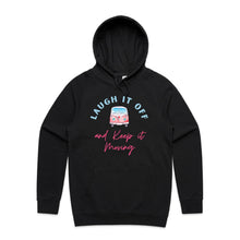 Load image into Gallery viewer, Discover our women's relaxed fit hoodie featuring the empowering slogan 'Laugh it Off and Keep It Moving.' Perfect for casual outings, this modern oversize hoodie blends comfort with style, making it a must-have for anyone who loves fashionable oversize hoodies.