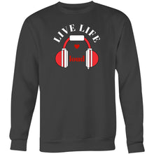 Load image into Gallery viewer, Stay cosy and stylish with our women's 'Live Life Loud' relaxed fit sweatshirt. Perfect for modern, laid-back fashion, this oversized sweatshirt offers unbeatable comfort and style. Discover comfortable, trendy sweatshirts that make a bold statement today!
