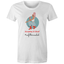 Load image into Gallery viewer, Stay true to yourself with our 'Keeping It Real, No Filter Needed' women's t-shirt. Made from 100% organic cotton, this eco-friendly, top-quality tee is perfect for the environmentally conscious. Part of our premium sustainable collection, it's a must-have for those who value comfort and style.