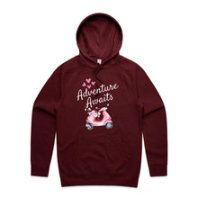 Load image into Gallery viewer, Explore in style with our 'Adventure Awaits' hoodie, the perfect blend of cosy unisex apparel and fashionable streetwear. This modern oversized hoodie offers a relaxed fit, making it a must-have for any adventure. Elevate your look with this trendy hoodie, designed for everyone who loves comfort and style.