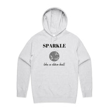 Load image into Gallery viewer, Shine in style with our women's hoodie featuring the slogan 'Sparkle Like a Disco Ball.' This fashionable, oversized hoodie offers a modern, relaxed fit perfect for any occasion. Elevate your casual wardrobe with this must-have piece, ideal for those who love trendy, oversize women's hoodies.