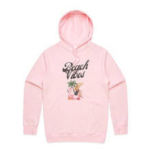 Load image into Gallery viewer, Embrace the essence of summer with our &#39;Beach Vibes&#39; relaxed fit hoodie. Ideal for cool evenings, this hoodie is your go-to for summer nights, beach barbecues, and sunset watching. With an oversized fit and cosy pocket, it keeps you warm and stylish, embodying the laid-back beach lifestyle in every detail.
