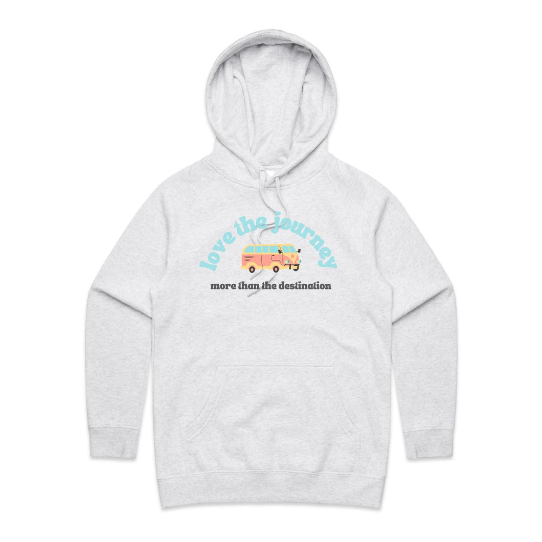Explore our 'Love the Journey' hoodie, a stylish addition to your casual streetwear collection. Part of our high-quality premium women's hoodies, this chic regular-fit design offers comfort and urban flair. Perfect for any adventure, it's a must-have in fashionable women's hoodies.
