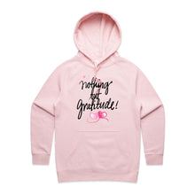 Load image into Gallery viewer, Elevate your casual street style with our chic women&#39;s hoodie from the premium collection, featuring &#39;Nothing but Gratitude.&#39; This high-quality, designer hoodie combines comfort and fashion, making it the perfect addition to your wardrobe. Stylish, exclusive, and made for everyday wear.
