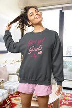 Load image into Gallery viewer, Shop our &#39;Girl Got Goals&#39; women&#39;s sweatshirt, designed for comfort and style. Featuring a modern oversized fit, this relaxed streetwear staple is perfect for goal-getters. Crafted from premium fabric, it&#39;s the ultimate blend of fashionable and comfortable. Perfect for everyday wear!
