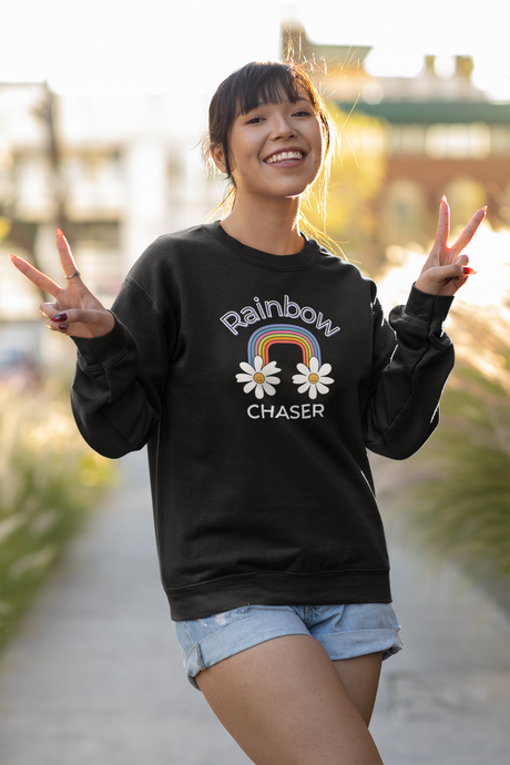 Stay cosy and stylish with our 'Rainbow Chaser' women's sweatshirt. Designed for ultimate comfort, this fashionable oversized sweatshirt features a relaxed fit that’s perfect for modern, laid-back looks. Elevate your casual wardrobe with this trendy and comfortable staple.