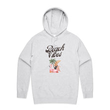 Load image into Gallery viewer, Embrace the essence of summer with our &#39;Beach Vibes&#39; relaxed fit hoodie. Ideal for cool evenings, this hoodie is your go-to for summer nights, beach barbecues, and sunset watching. With an oversized fit and cosy pocket, it keeps you warm and stylish, embodying the laid-back beach lifestyle in every detail.
