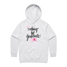Load image into Gallery viewer, Elevate your casual street style with our chic women&#39;s hoodie from the premium collection, featuring &#39;Nothing but Gratitude.&#39; This high-quality, designer hoodie combines comfort and fashion, making it the perfect addition to your wardrobe. Stylish, exclusive, and made for everyday wear.
