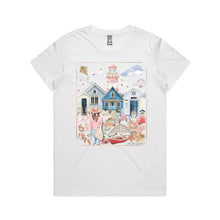 Load image into Gallery viewer, Embrace vintage coastal charm with our Seaside Escape Signature Tee—retro graphics, sun-soaked nostalgia and timeless beach-day style in one classic piece.
