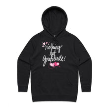 Load image into Gallery viewer, Elevate your casual street style with our chic women&#39;s hoodie from the premium collection, featuring &#39;Nothing but Gratitude.&#39; This high-quality, designer hoodie combines comfort and fashion, making it the perfect addition to your wardrobe. Stylish, exclusive, and made for everyday wear.

